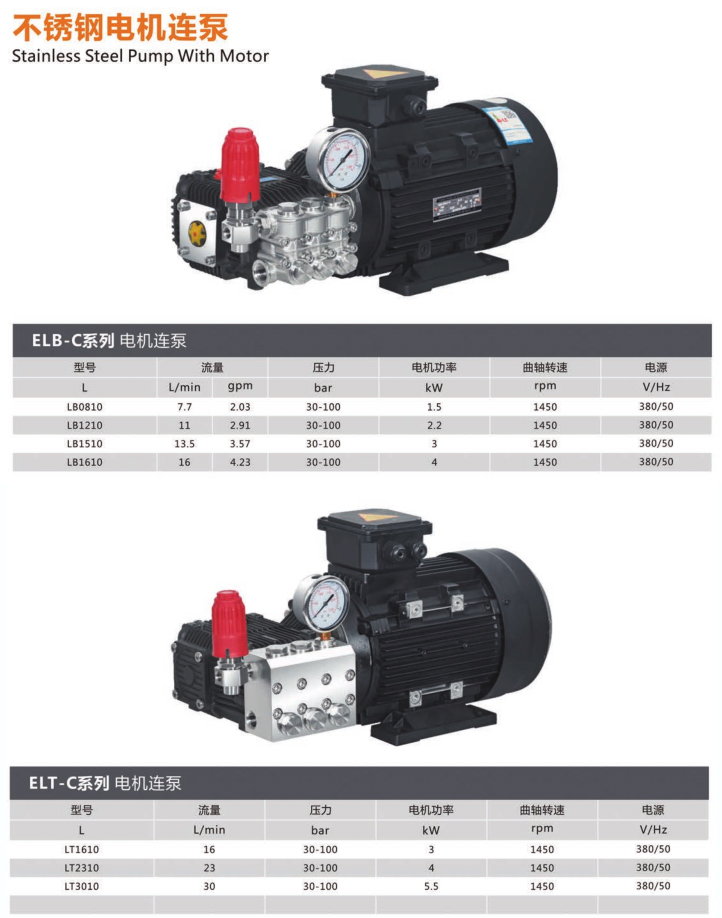 不銹鋼電機(jī)連泵